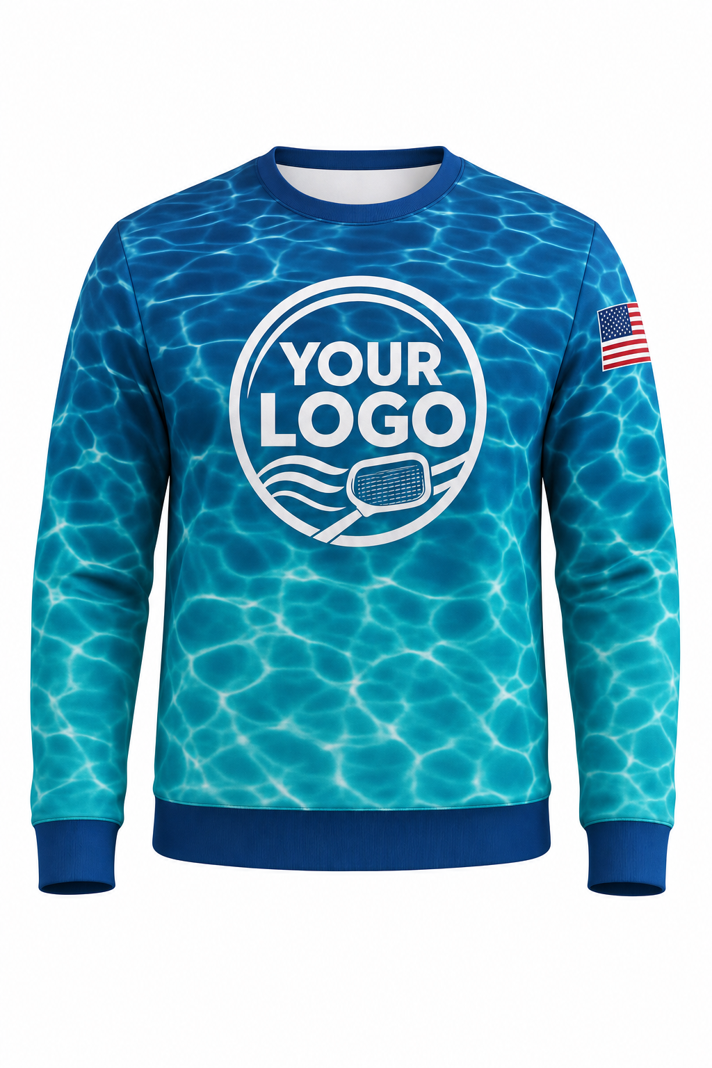 Lagoon Ripple custom pool cleaning crew uniform sweatshirt — front (sweatshirt-front)
