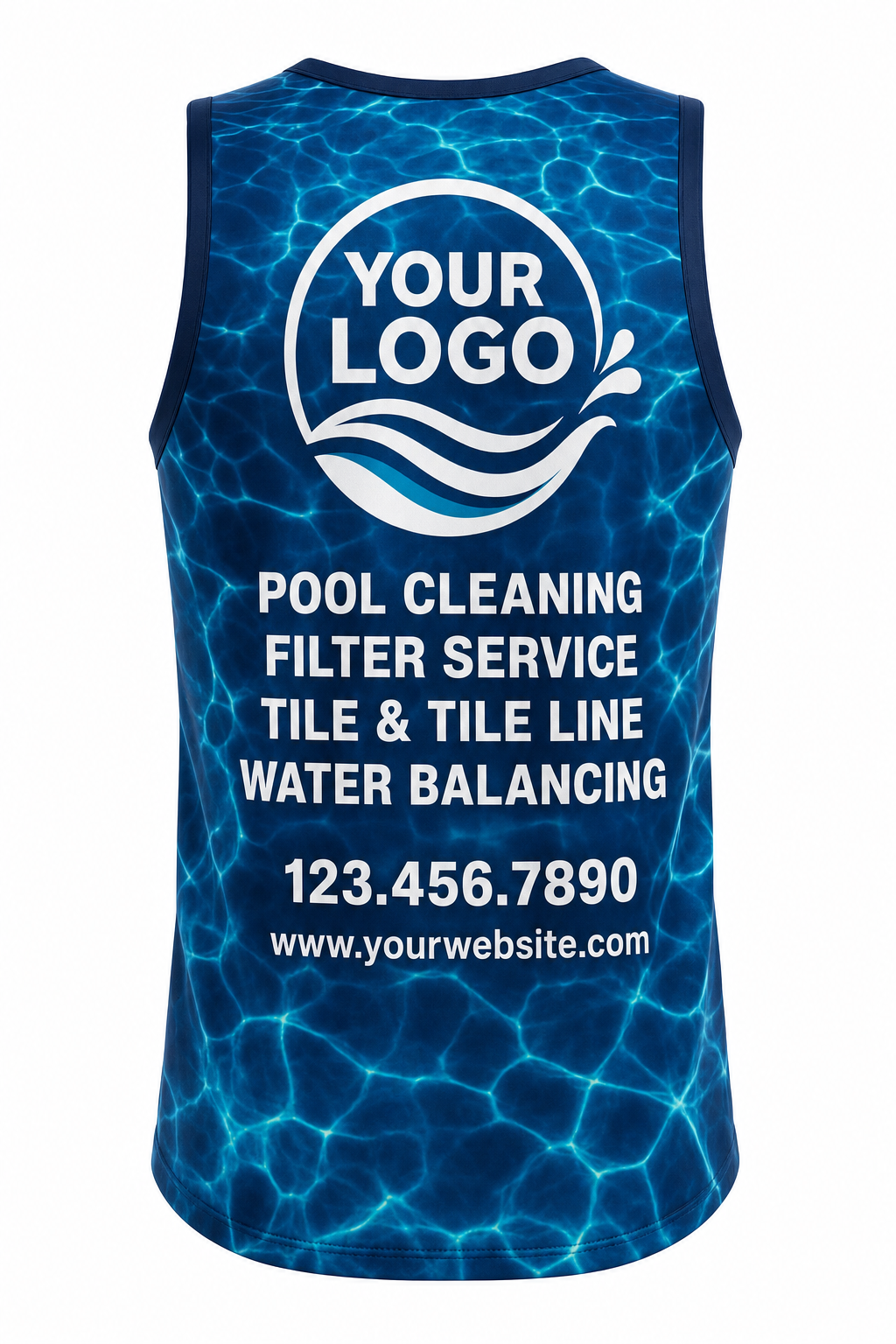 Lagoon Ripple custom pool cleaning & service crew uniform Tank Top — back