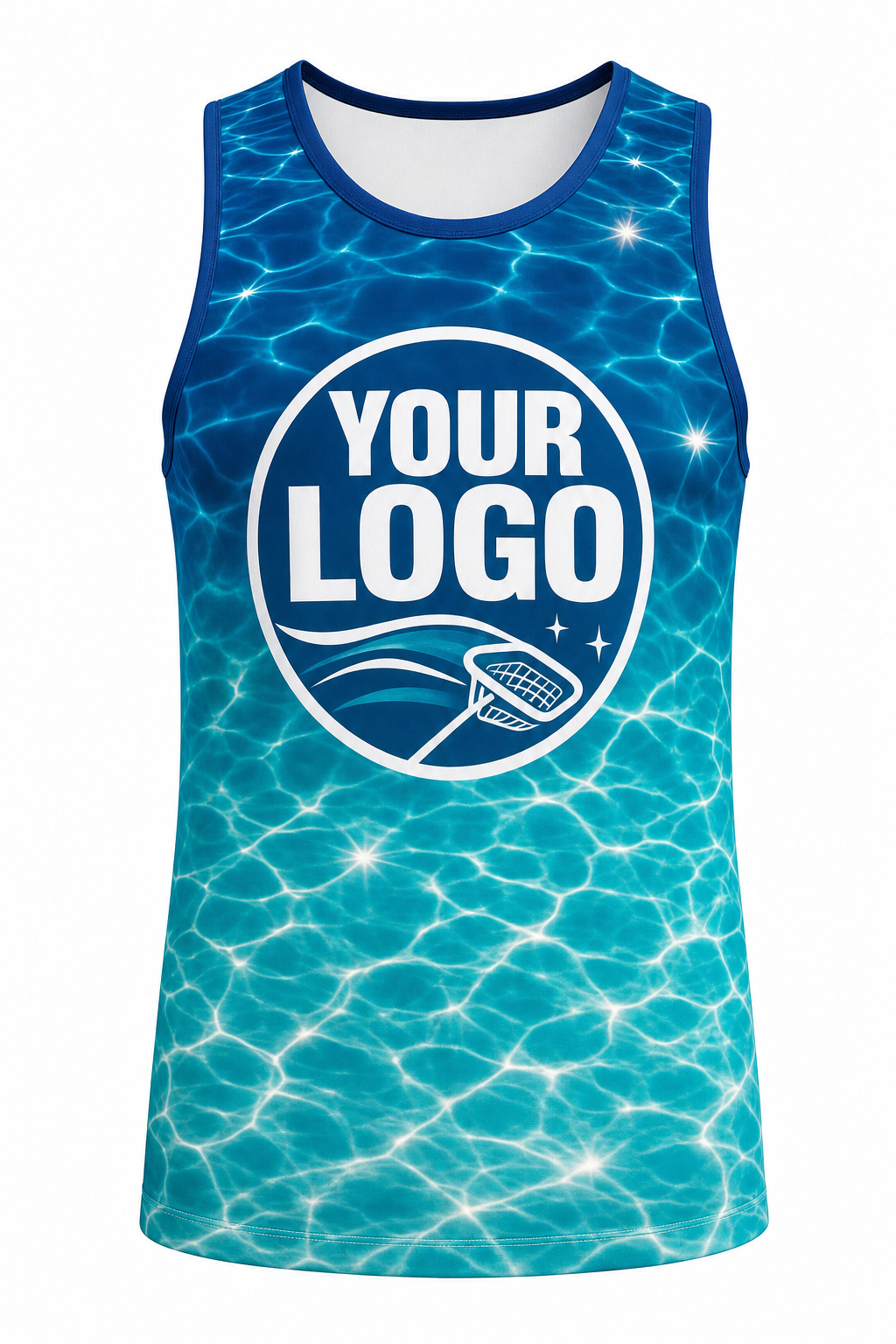 Lagoon Sun Sparkle custom pool cleaning & service crew uniform Tank Top — front