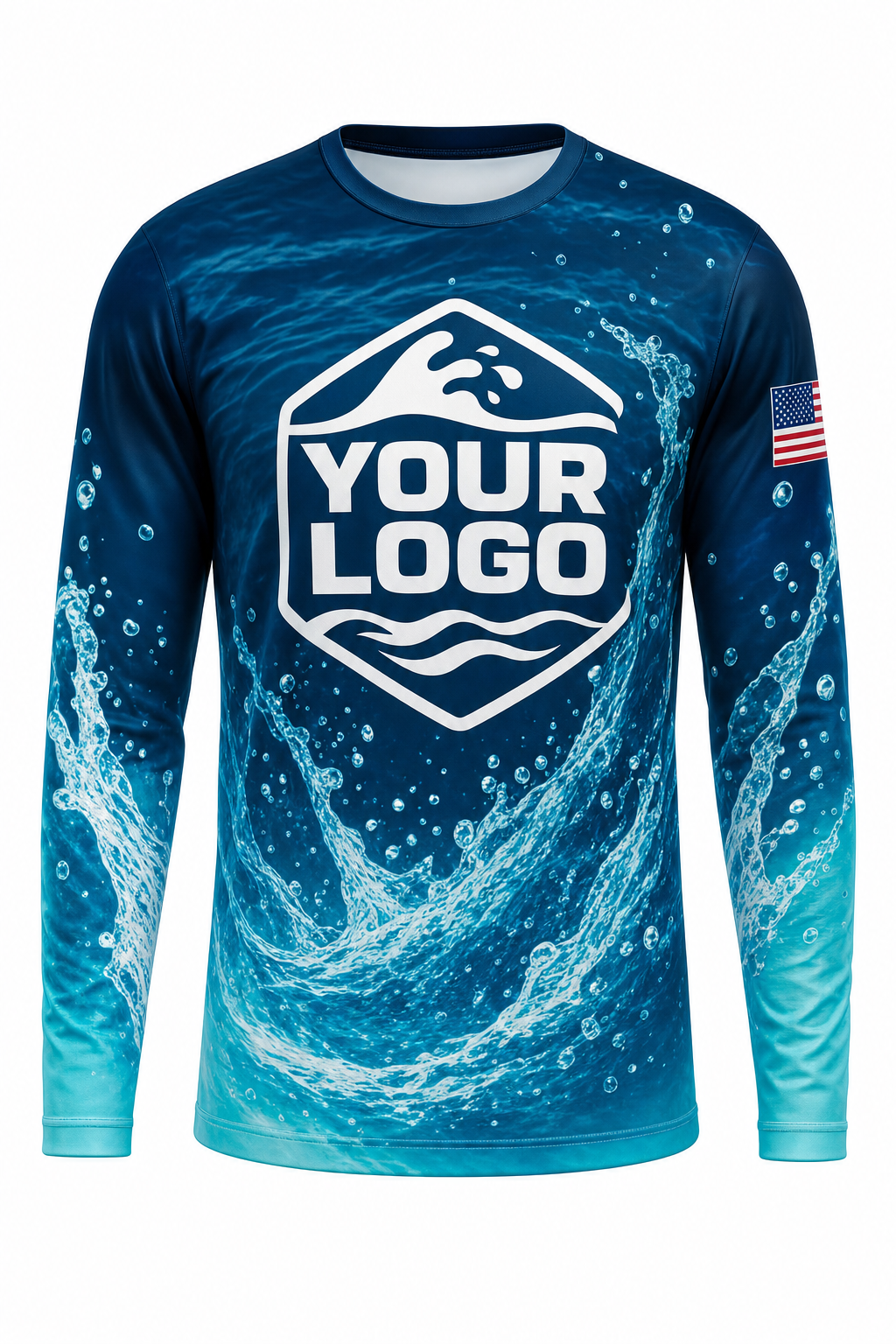 Lagoon Splash custom pool cleaning crew uniform long-sleeve shirt — front (longsleeve-front)