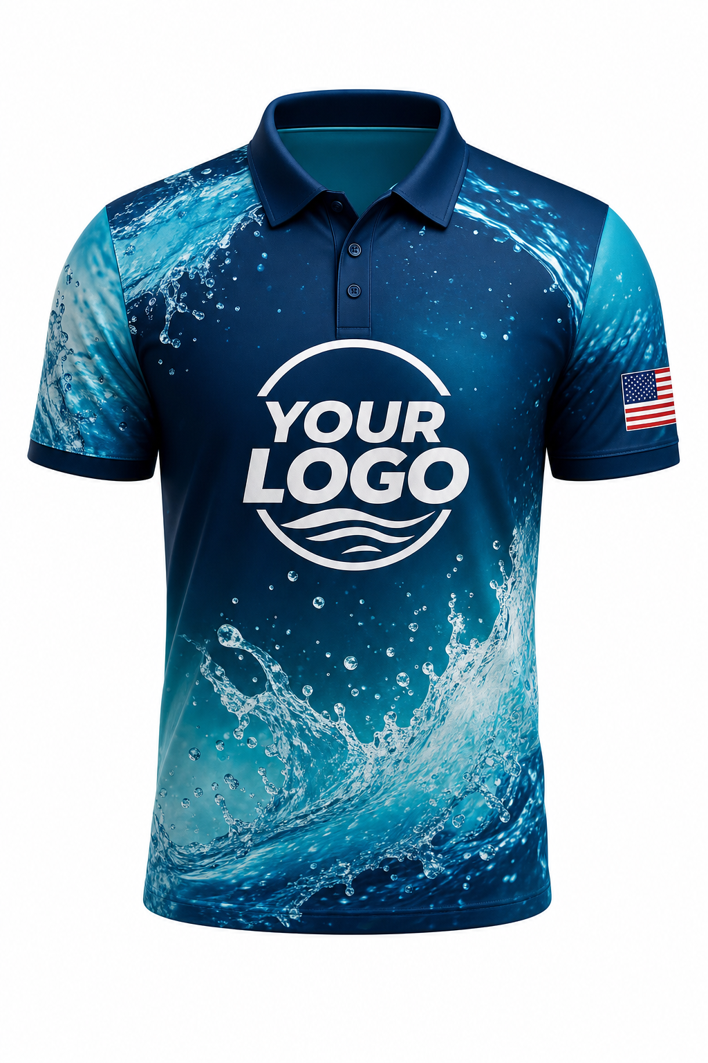 Lagoon Splash custom pool cleaning crew uniform polo shirt — front (polo-front)