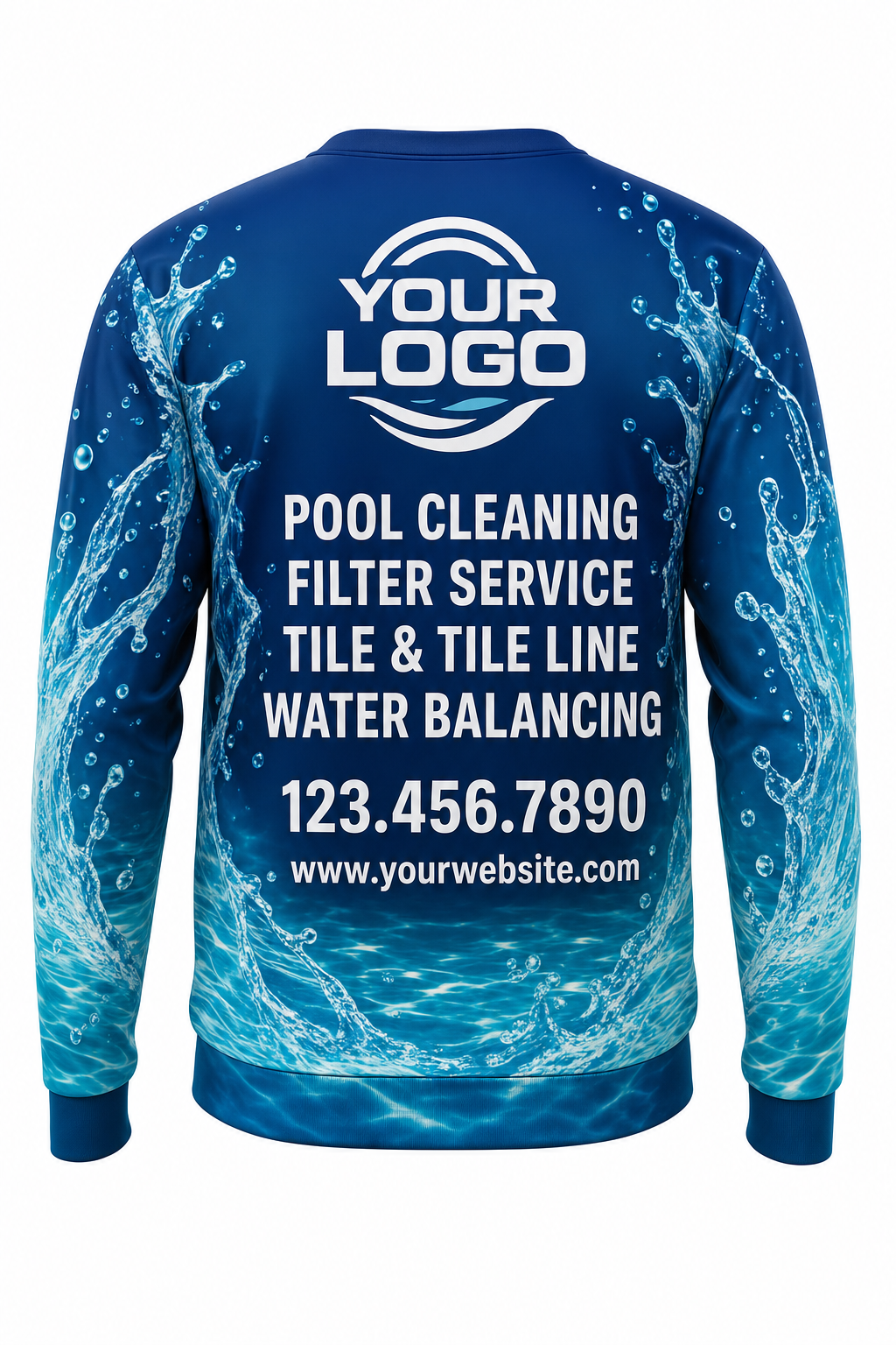 Lagoon Splash custom pool cleaning crew uniform sweatshirt — back (sweatshirt-back)