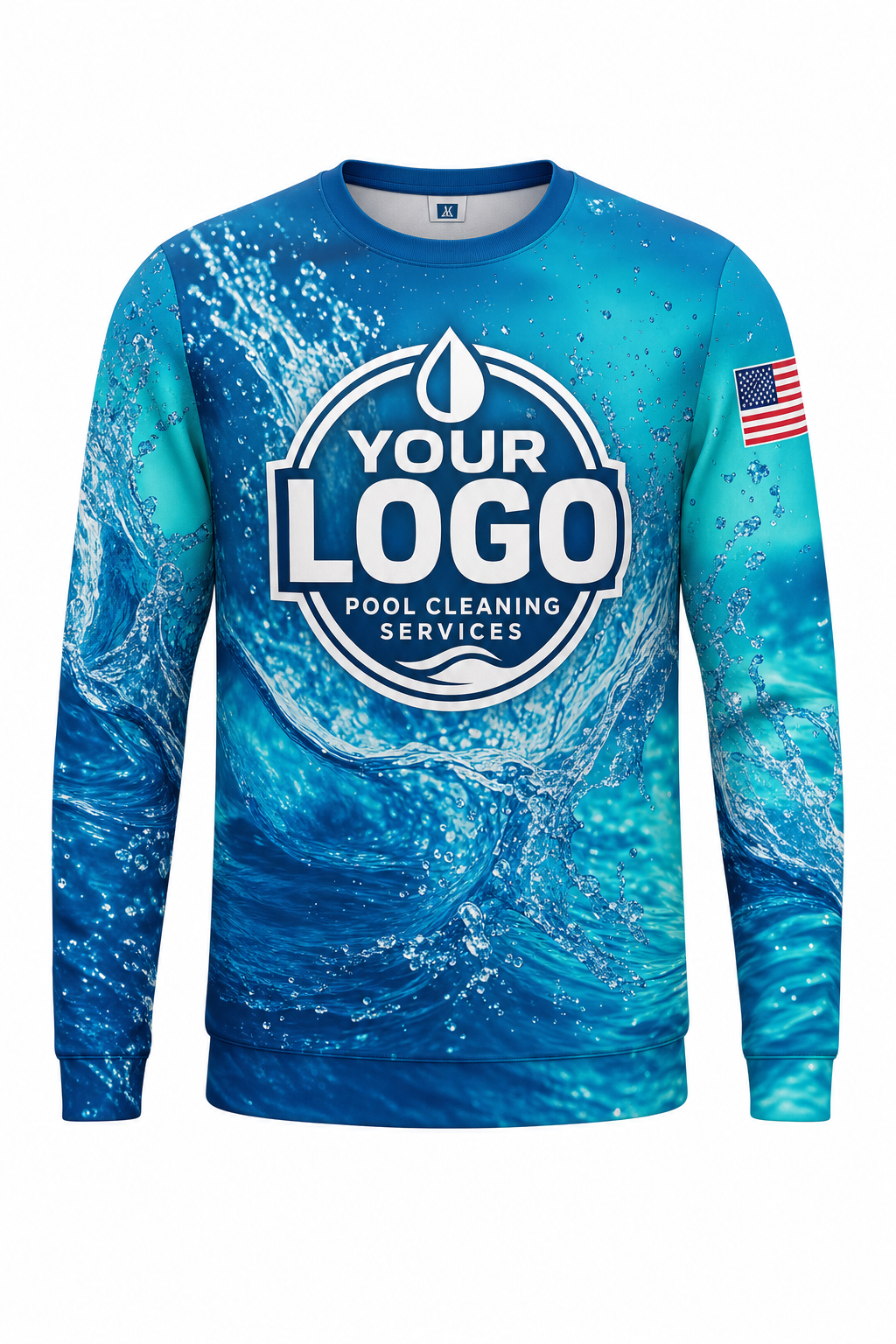 Lagoon Splash custom pool cleaning crew uniform sweatshirt — front (sweatshirt-front)