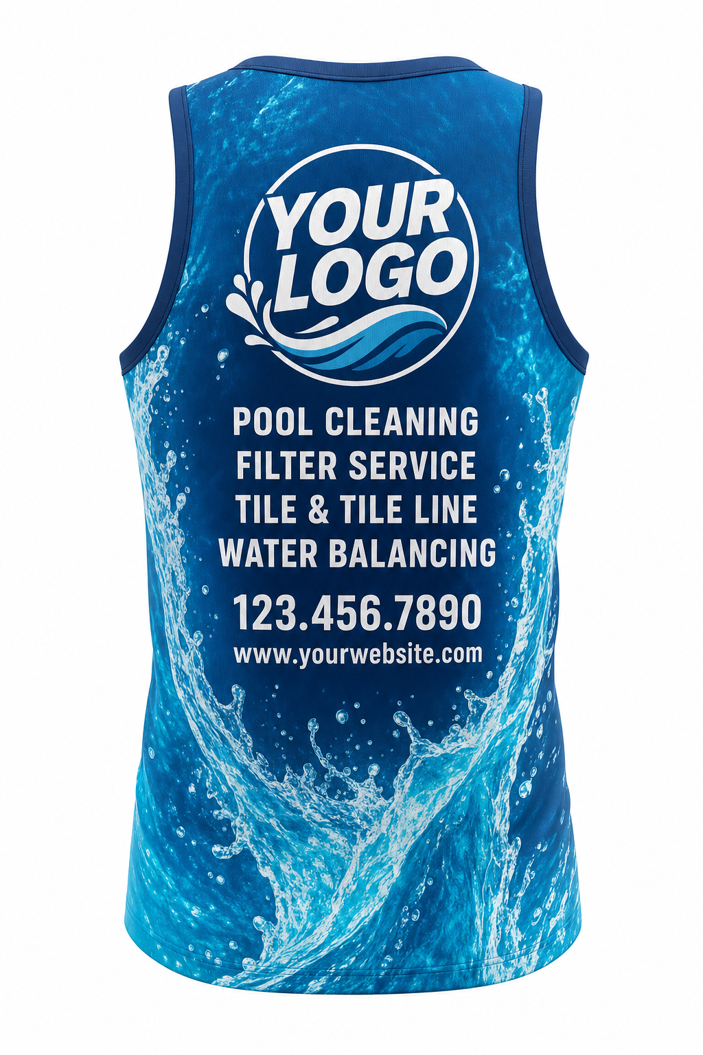 Lagoon Splash custom pool cleaning & service crew uniform Tank Top — back