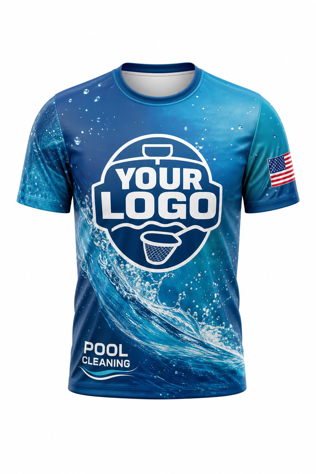 Lagoon Splash custom pool cleaning crew uniform t-shirt — front (tee-front)