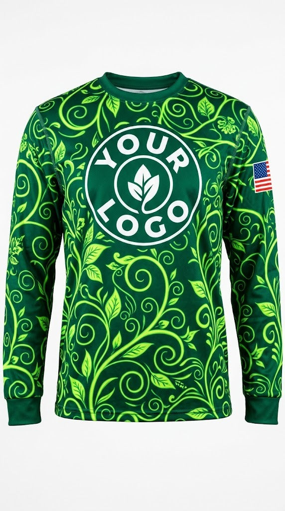 Emerald Vine — Lawn Care Crew Long Sleeve (Custom AOP)