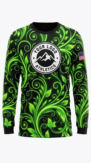 Neon Lime Vine — Lawn Care Crew Long Sleeve (Custom AOP)