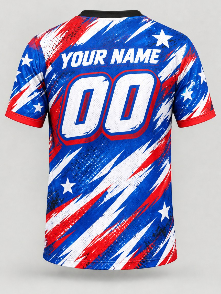 Liberty Slash custom cornhole team jersey, back