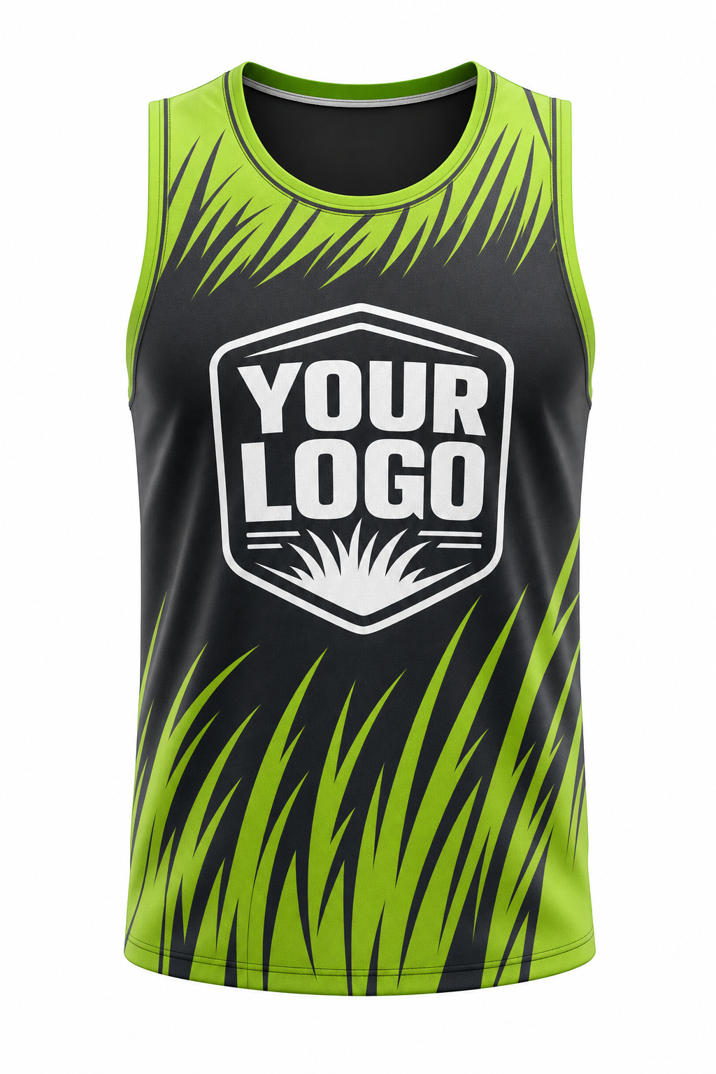 Lime Grass Blades custom lawn care & landscaping crew uniform Tank Top — front
