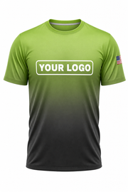 Lime Shadow custom crew uniform in lime fading into charcoal