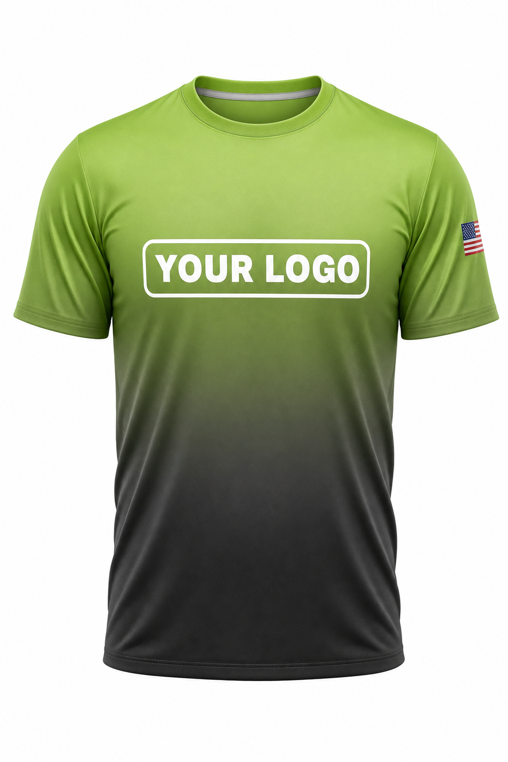 Lime Shadow custom crew uniform in lime fading into charcoal