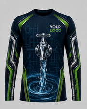 Lime Flow custom plumbing crew uniform, front