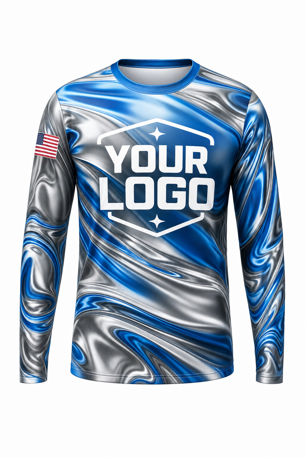 Liquid Chrome custom window cleaning crew uniform long-sleeve shirt — front (longsleeve-front)