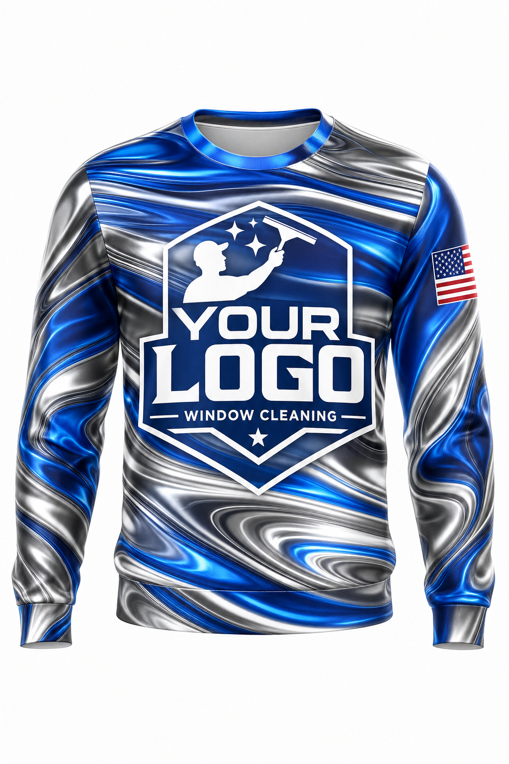 Liquid Chrome custom window cleaning crew uniform sweatshirt — front (sweatshirt-front)
