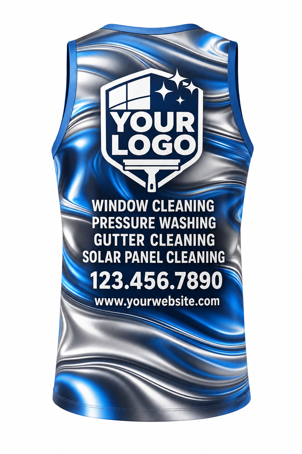 Liquid Chrome custom window cleaning crew uniform Tank Top — back
