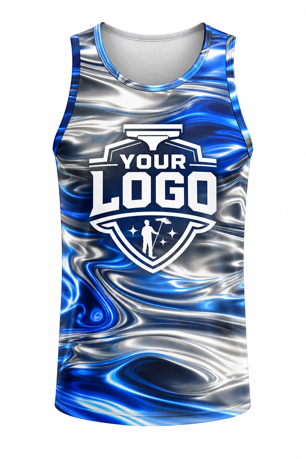 Liquid Chrome custom window cleaning crew uniform Tank Top — front