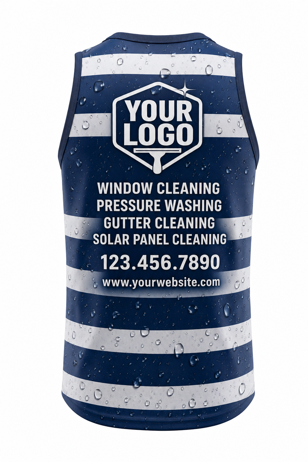 Marine Stripes custom window cleaning crew uniform Tank Top — back