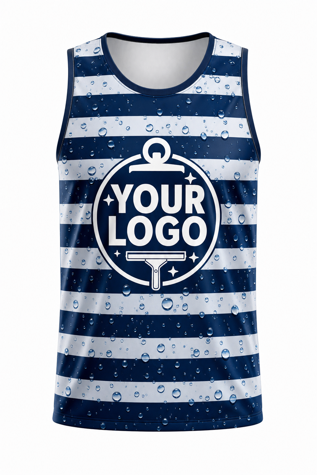 Marine Stripes custom window cleaning crew uniform Tank Top — front