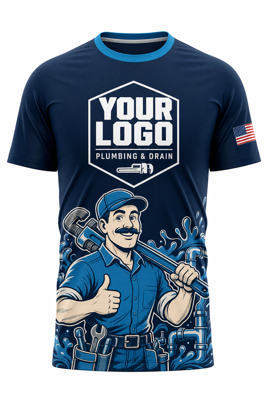 Retro Tech custom plumbing crew uniform