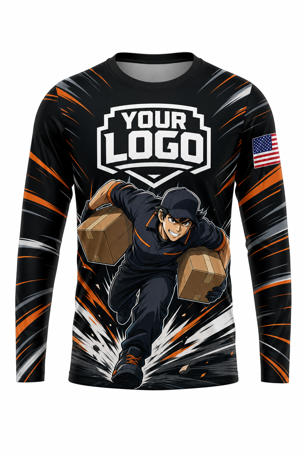 Anime Action Mover custom moving & junk removal crew uniform Long Sleeve — front