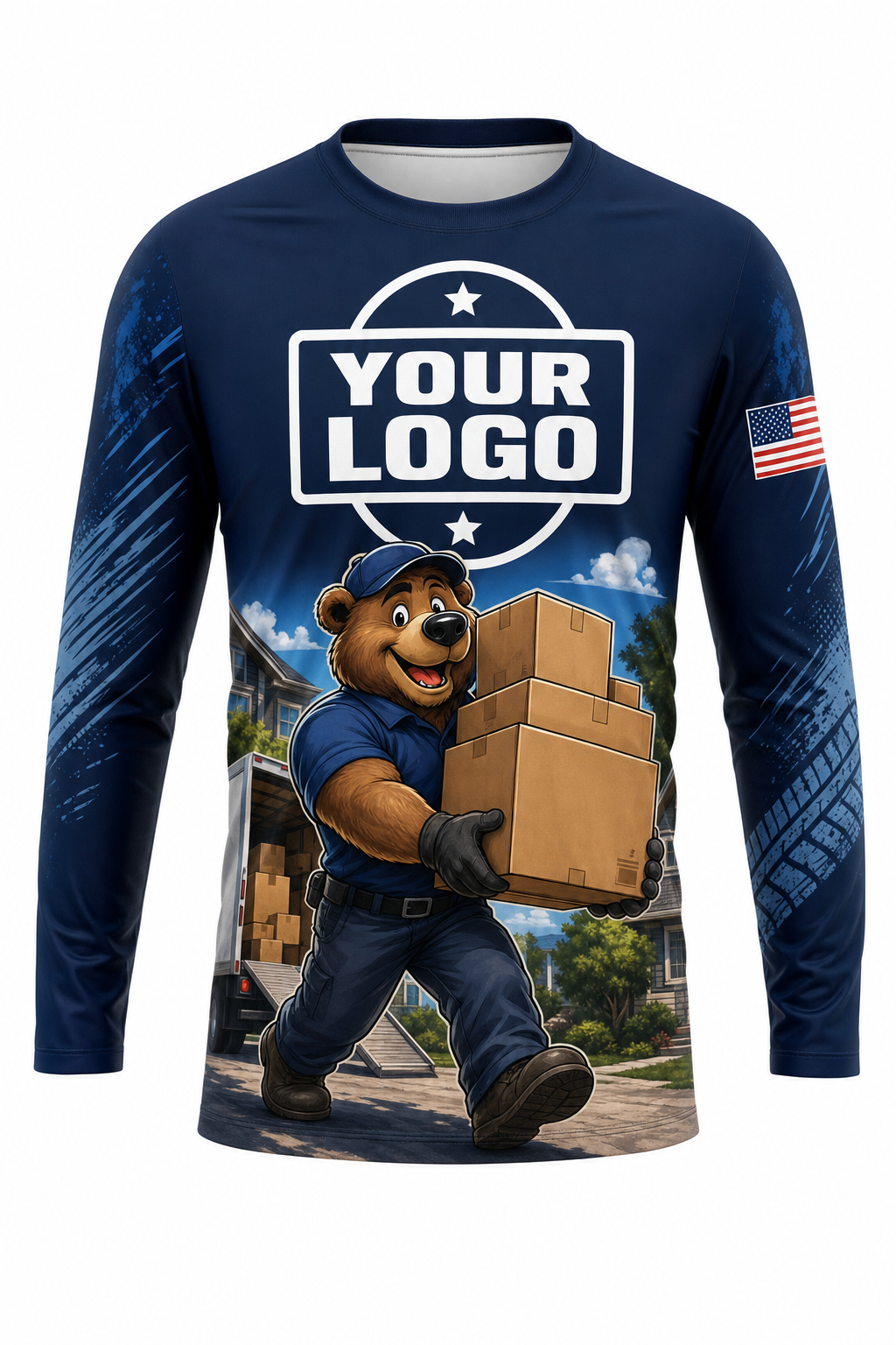 Bear Mover custom moving & junk removal crew uniform Long Sleeve — front