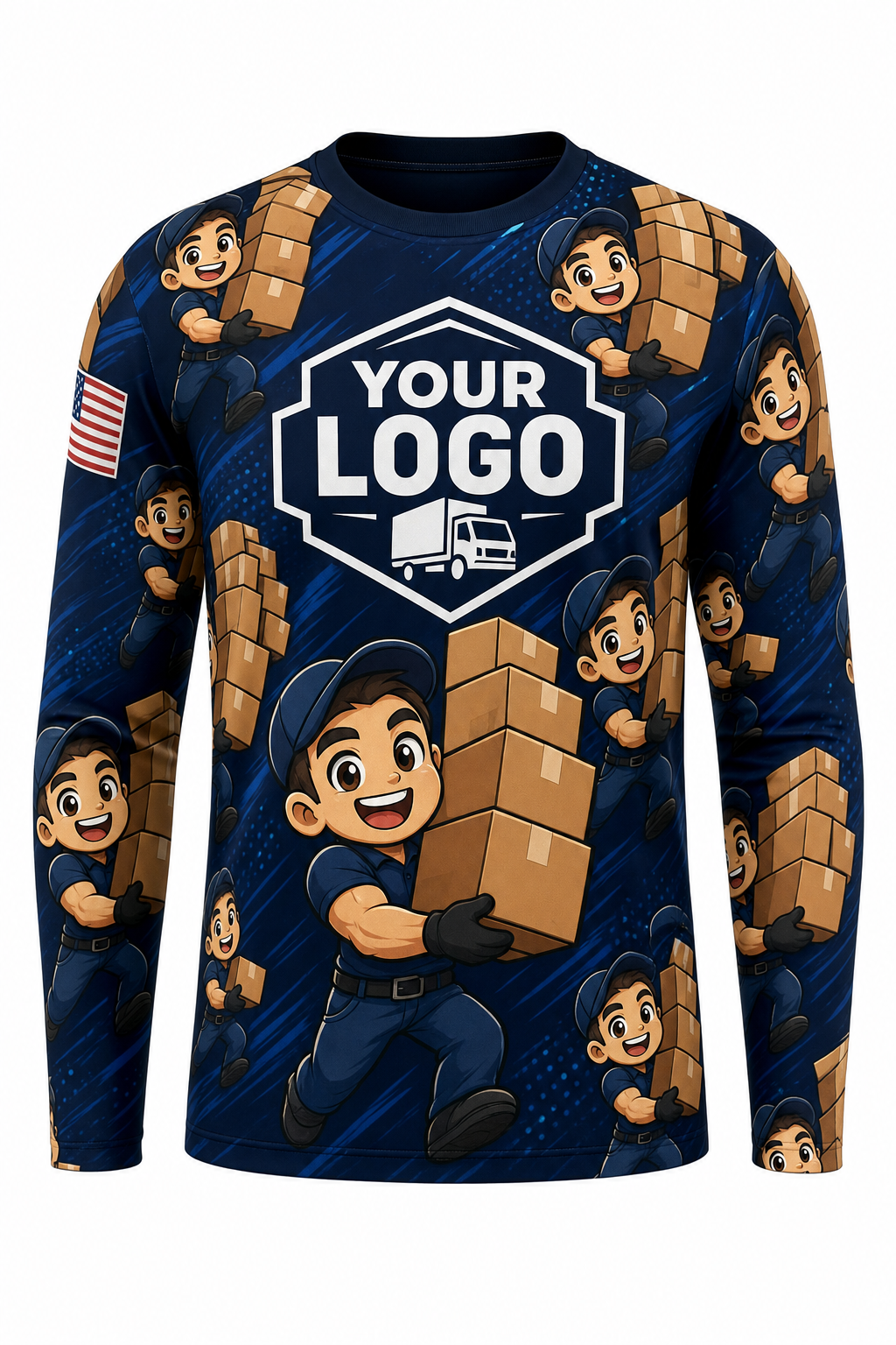 Chibi Mover custom moving & junk removal crew uniform Long Sleeve — front