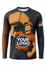 Comic Hero Mover custom moving & junk removal crew uniform Long Sleeve — front