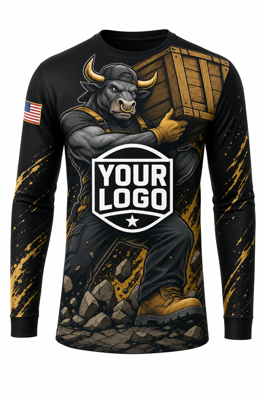 Ox Mover custom moving & junk removal crew uniform Long Sleeve — front