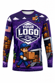 Pixel Mover custom moving & junk removal crew uniform Long Sleeve — front