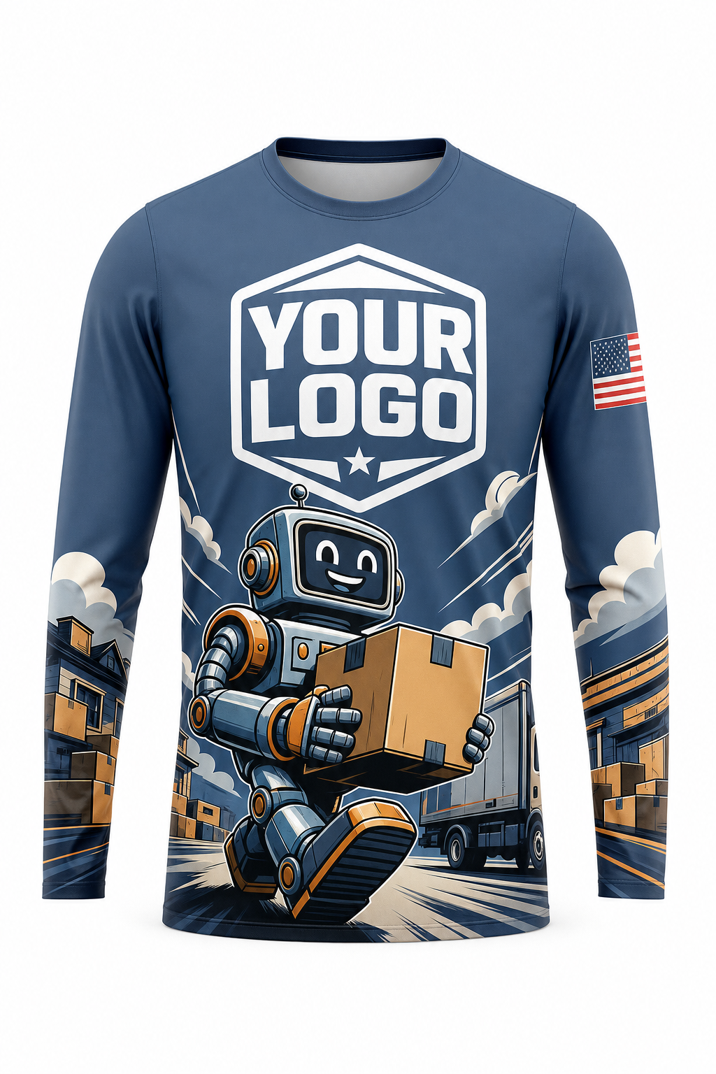 Robot Mover custom moving & junk removal crew uniform Long Sleeve — front