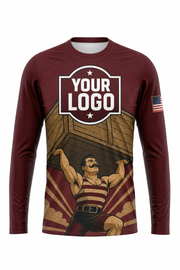 Retro Strongman custom moving & junk removal crew uniform Long Sleeve — front