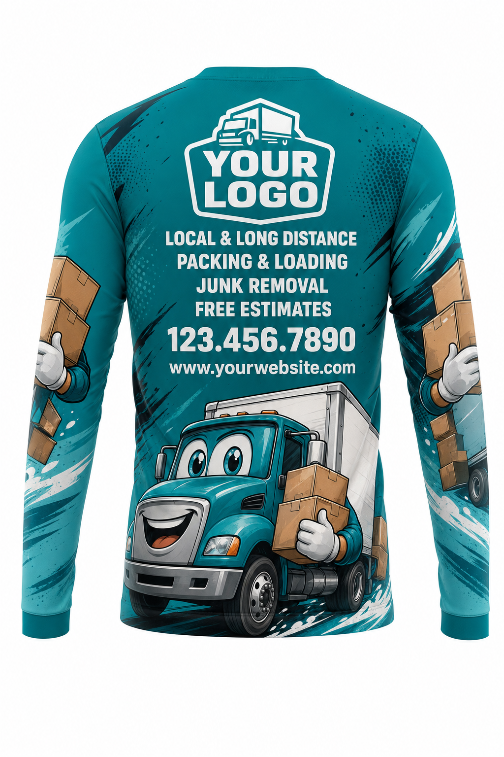 Truck Buddy custom moving & junk removal crew uniform Long Sleeve — back
