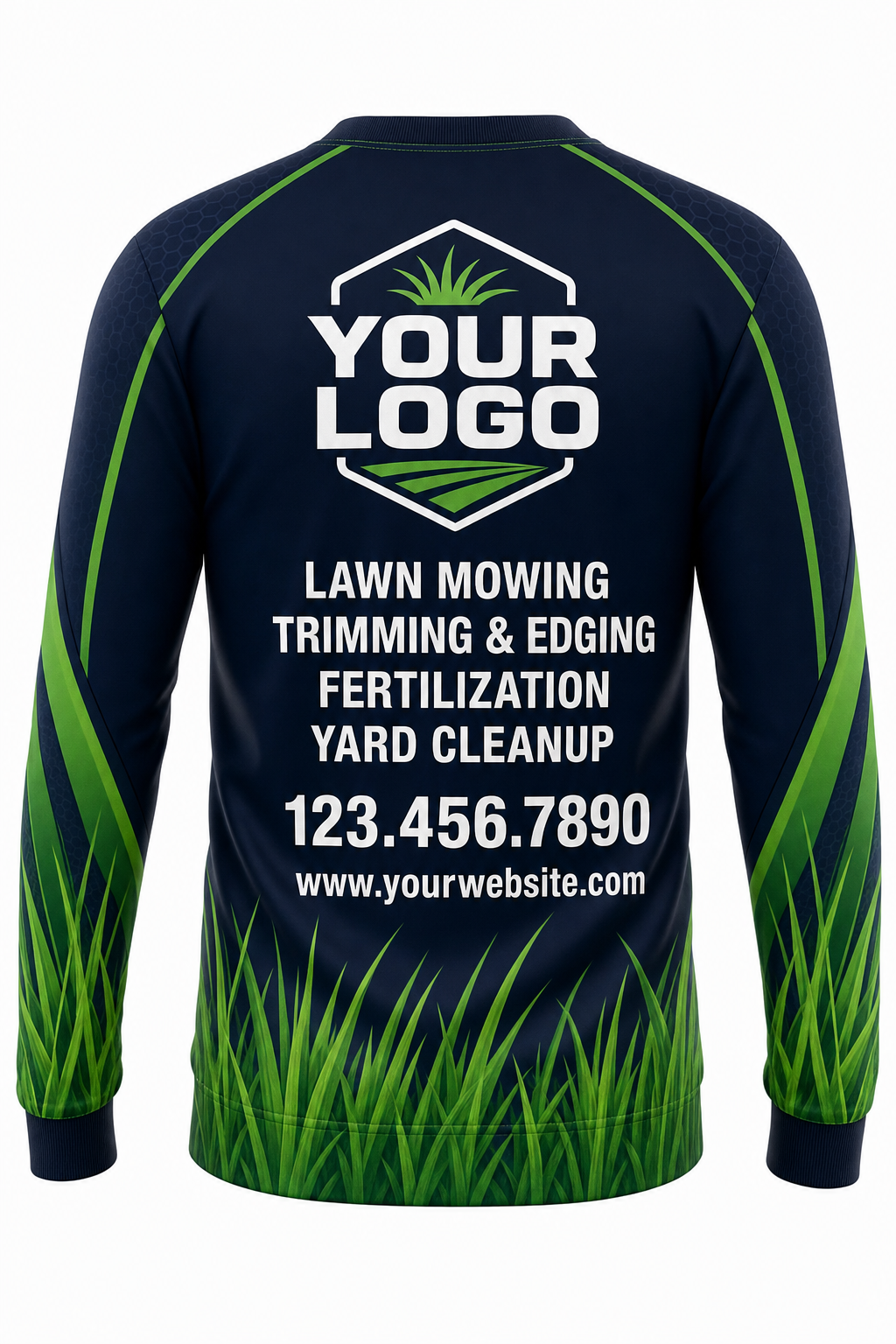 Midnight Grass Blades custom lawn care & landscaping crew uniform Sweatshirt — back