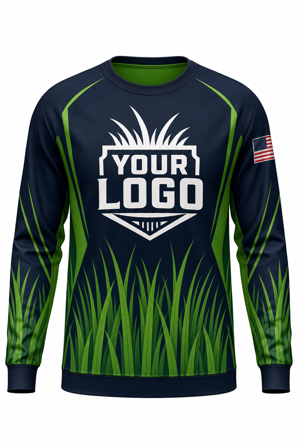 Midnight Grass Blades custom lawn care & landscaping crew uniform Sweatshirt — front