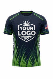 Midnight Grass Blades custom lawn care & landscaping crew uniform T-Shirt — front