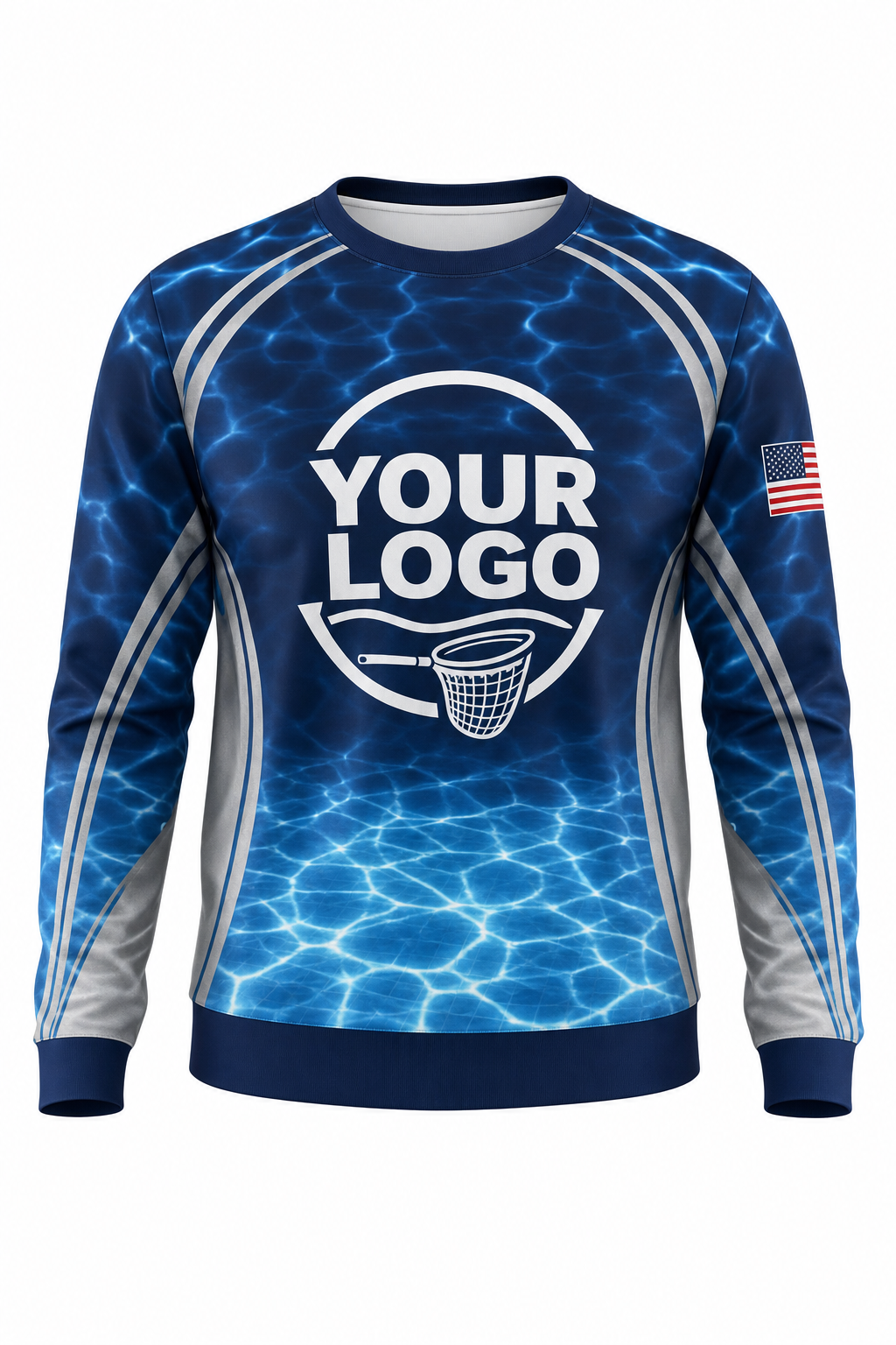 Midnight Caustics custom pool cleaning crew uniform sweatshirt — front (sweatshirt-front)