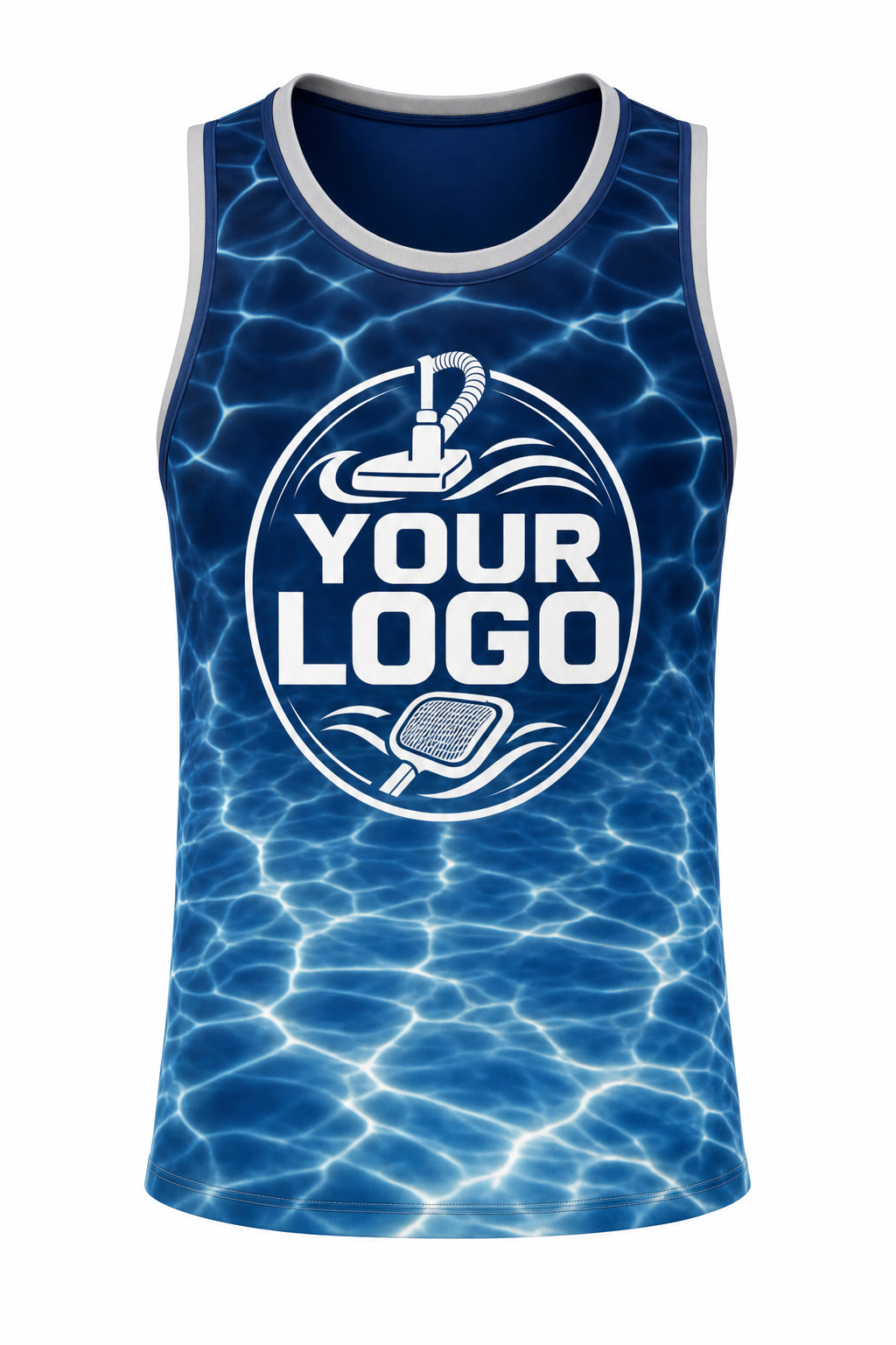 Midnight Caustics custom pool cleaning & service crew uniform Tank Top — front