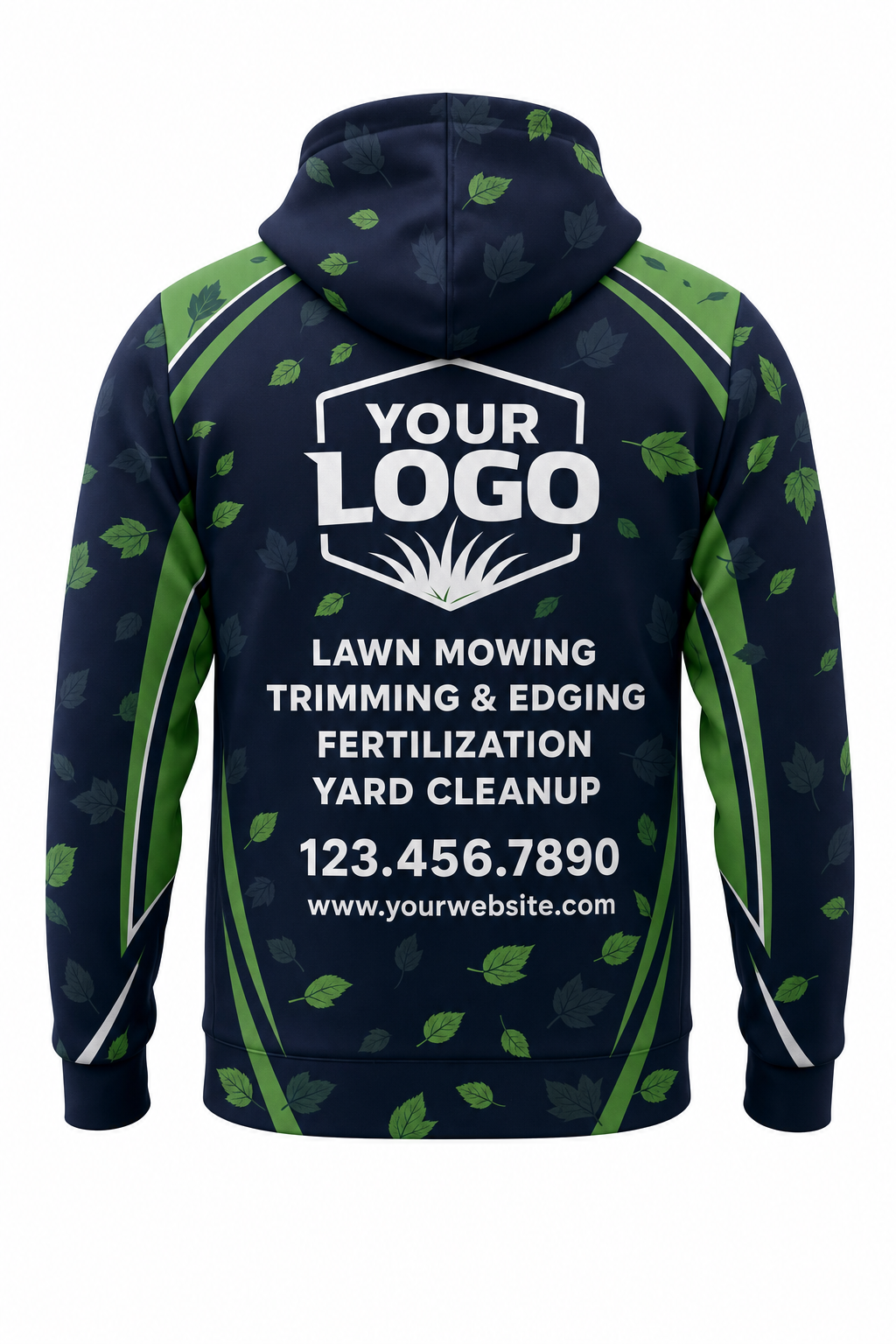 Midnight Leaf custom lawn care & landscaping crew uniform Hoodie — back