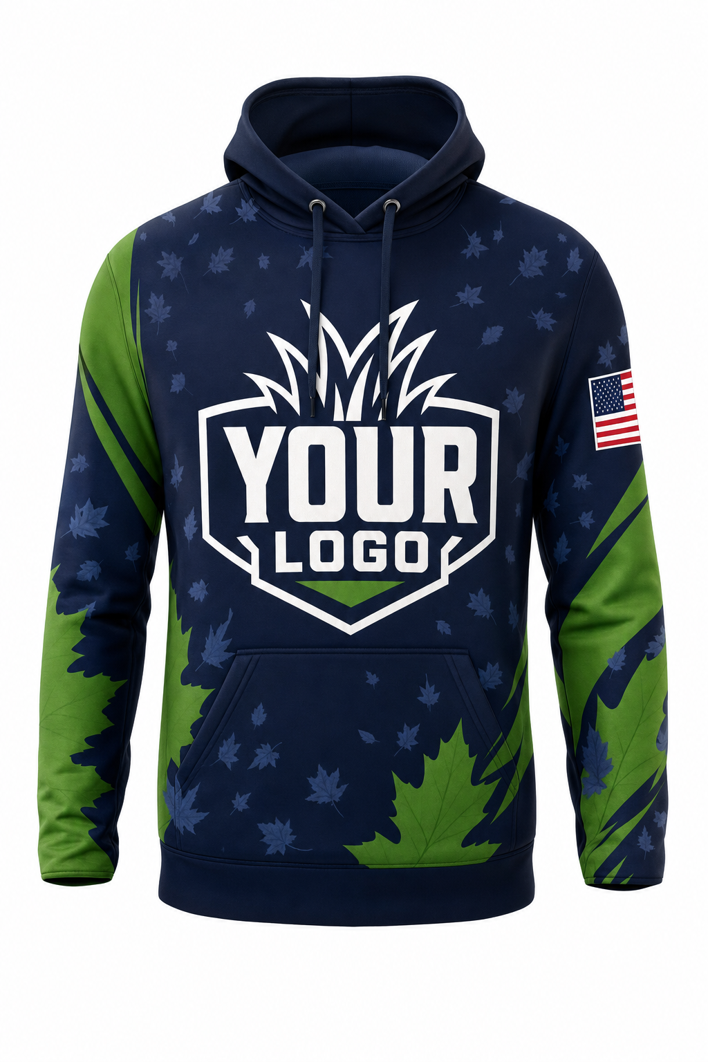 Midnight Leaf custom lawn care & landscaping crew uniform Hoodie — front
