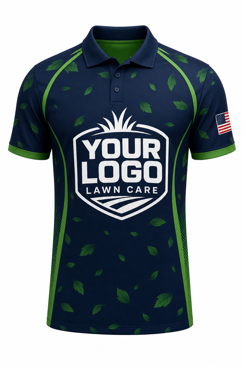 Midnight Leaf custom lawn care & landscaping crew uniform Polo — front