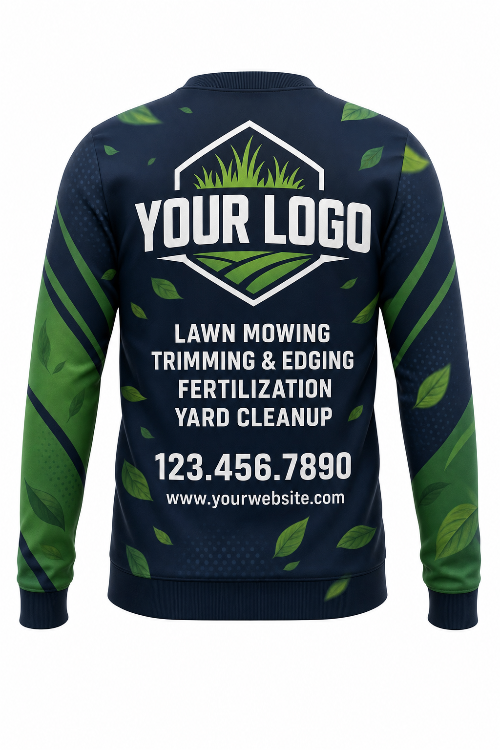Midnight Leaf custom lawn care & landscaping crew uniform Sweatshirt — back