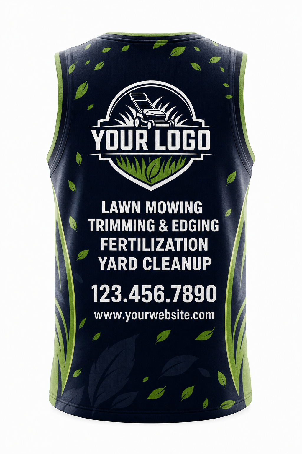 Midnight Leaf custom lawn care & landscaping crew uniform Tank Top — back