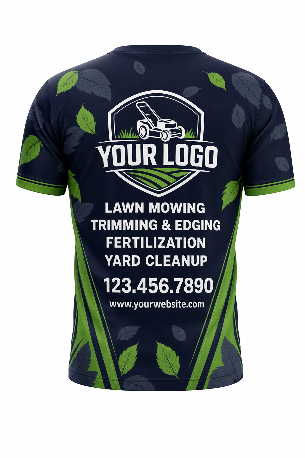 Midnight Leaf custom lawn care & landscaping crew uniform T-Shirt — back