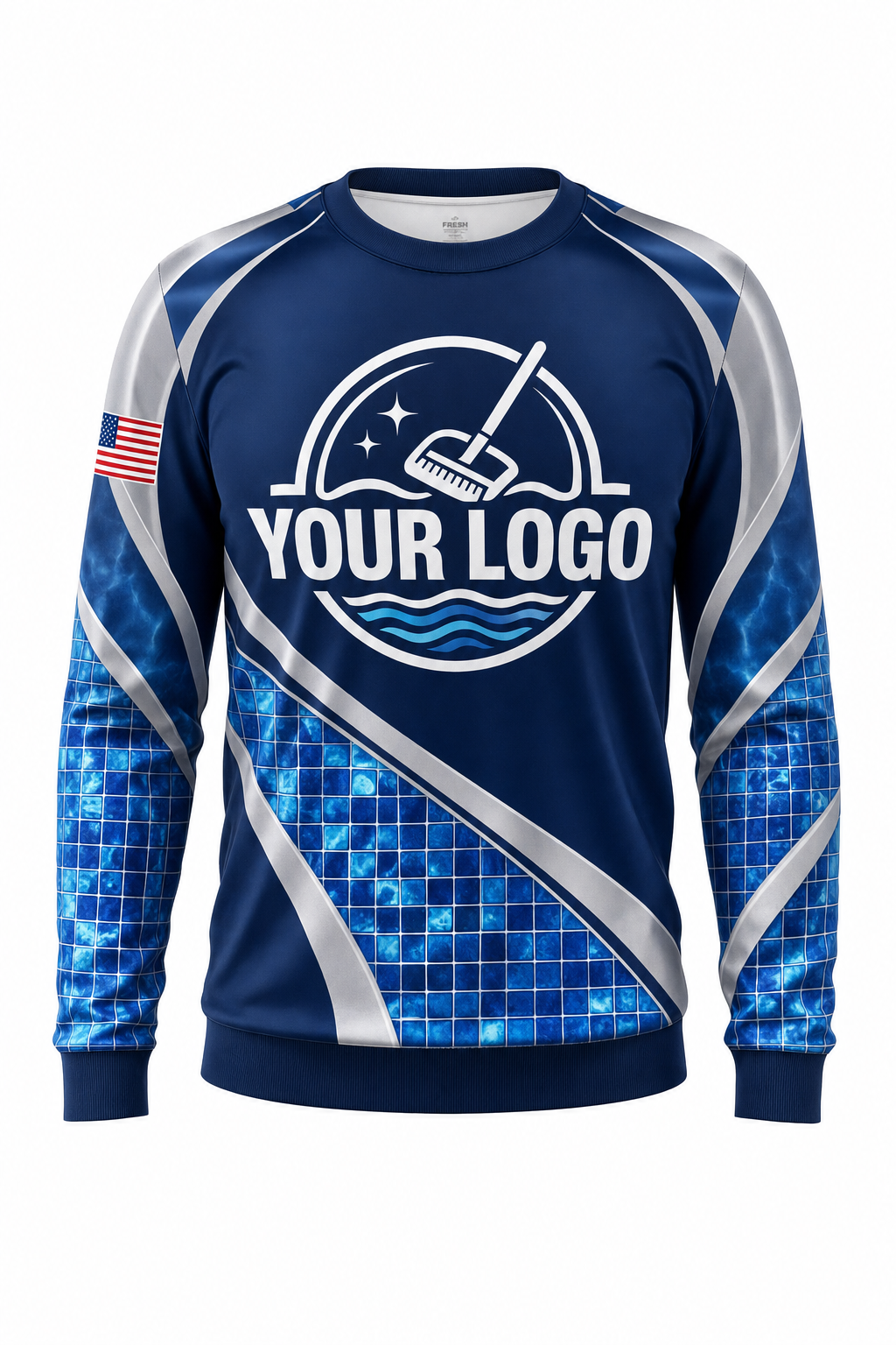 Midnight Mosaic custom pool cleaning crew uniform sweatshirt — front (sweatshirt-front)