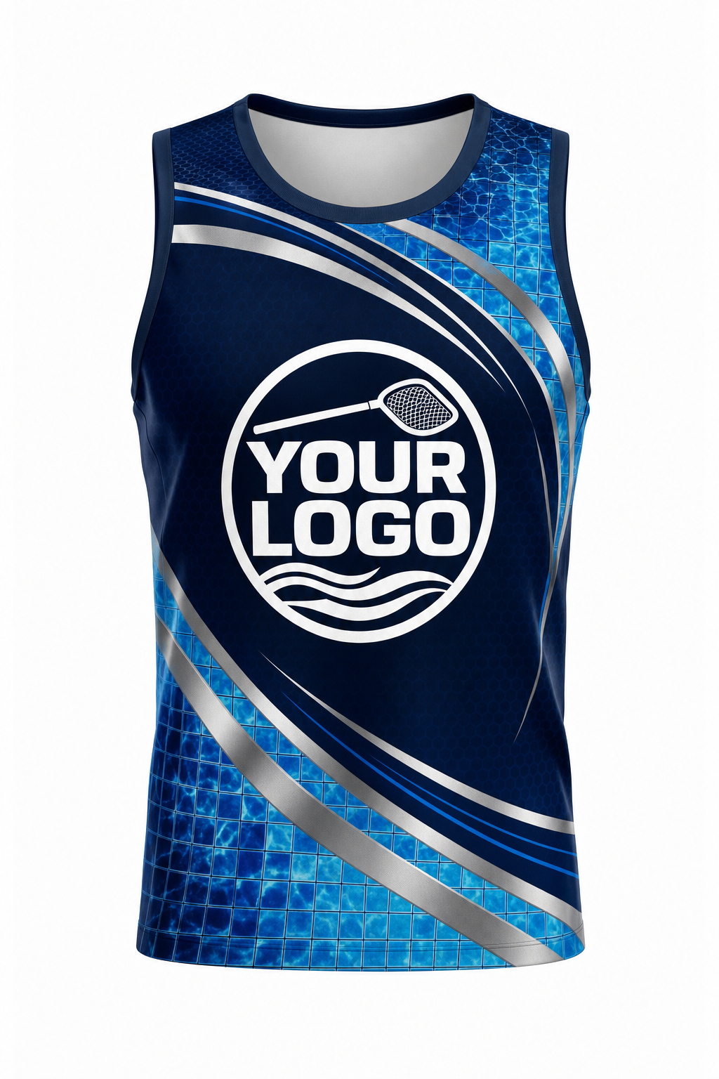 Midnight Mosaic custom pool cleaning & service crew uniform Tank Top — front