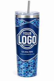 Midnight Mosaic custom pool cleaning & service crew uniform Tumbler — front