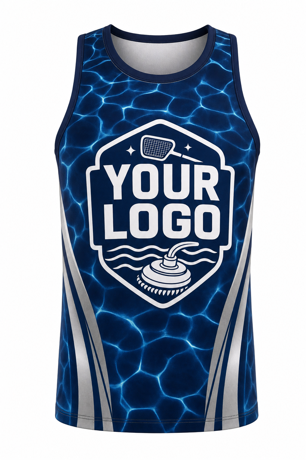 Midnight Ripple custom pool cleaning & service crew uniform Tank Top — front