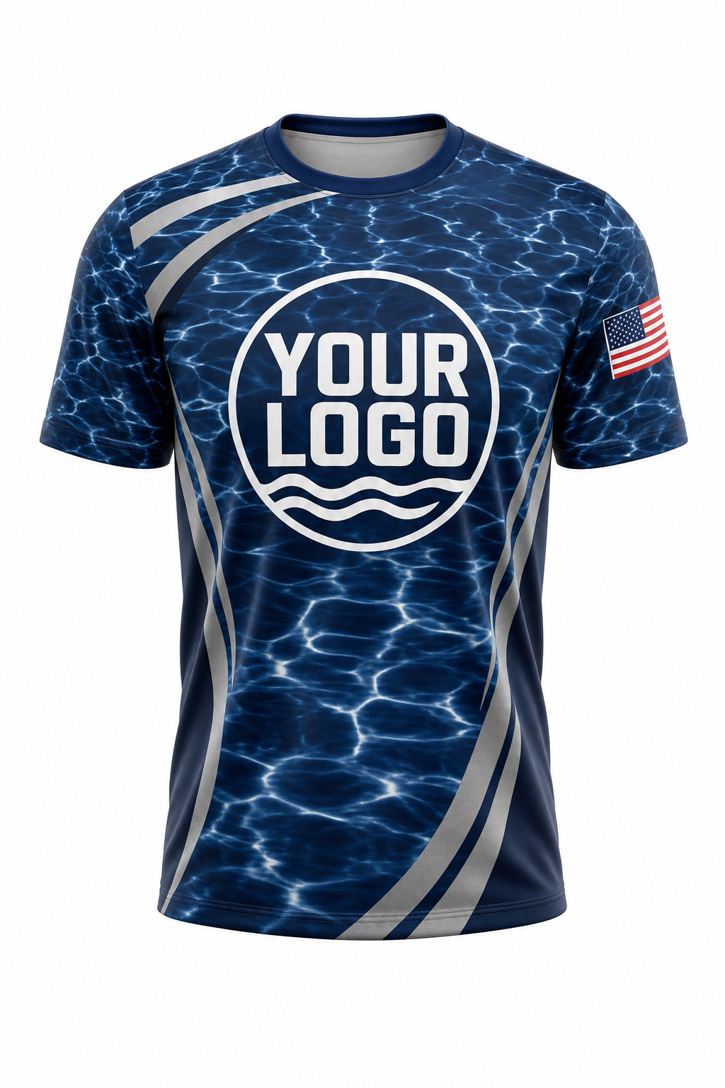 Midnight Ripple custom pool cleaning crew uniform t-shirt — front (tee-front)