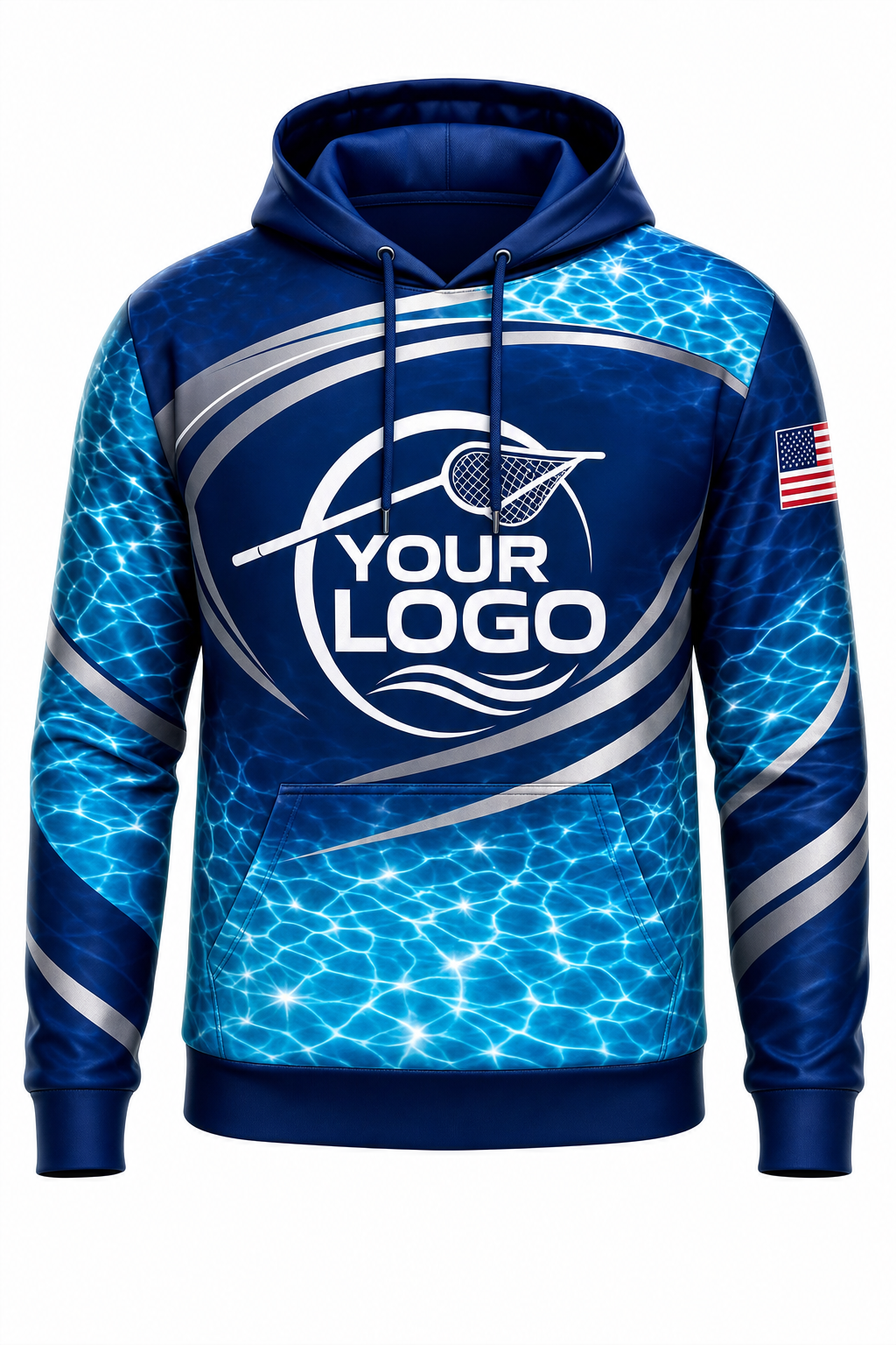 Midnight Sun Sparkle custom pool cleaning crew uniform hoodie — front (hoodie-front)
