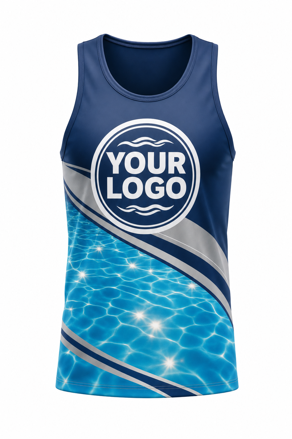 Midnight Sun Sparkle custom pool cleaning & service crew uniform Tank Top — front